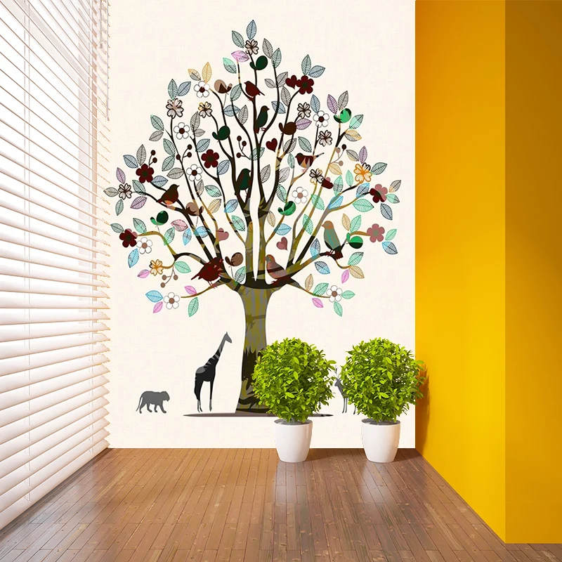 Wandbilder mit Baum- und Tiermotiven Braun, dekorative Wandkunst für das Wohnzimmer, maßgeschneidert Clearhalo