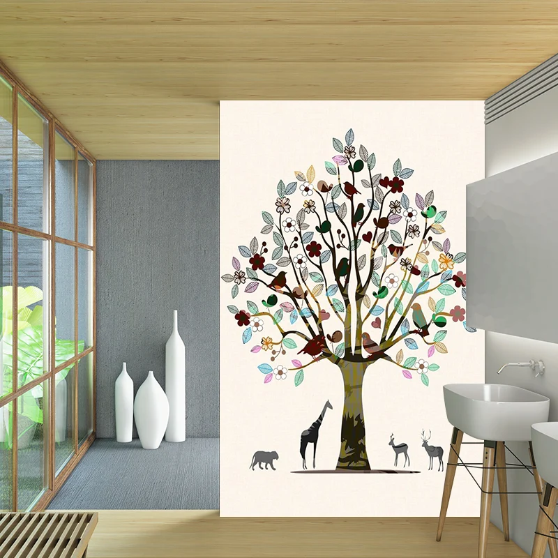 Wandbilder mit Baum- und Tiermotiven Braun, dekorative Wandkunst für das Wohnzimmer, maßgeschneidert Clearhalo
