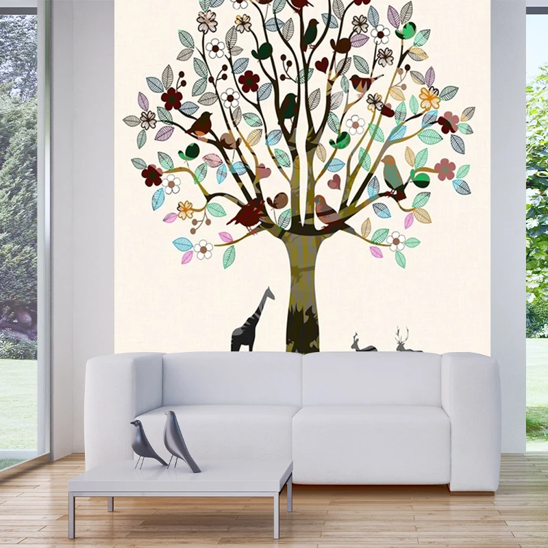 Wandbilder mit Baum- und Tiermotiven Braun, dekorative Wandkunst für das Wohnzimmer, maßgeschneidert Clearhalo