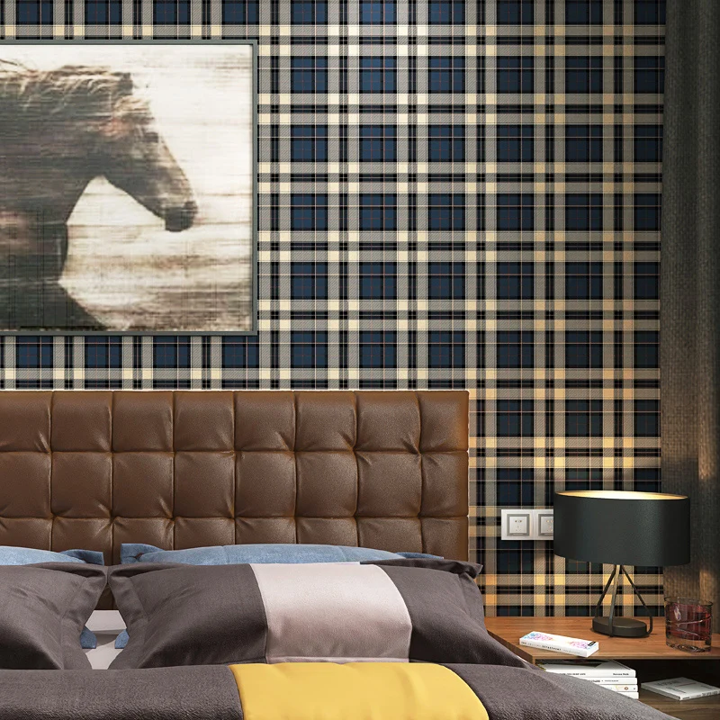 Wanddekoration im Gitterdesign sanften Farben, Vliesstoff-Tapete für Arbeitszimmer, 33' x 20,5" Clearhalo