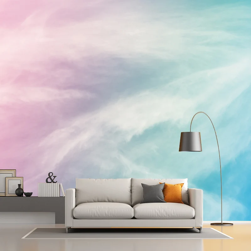 Wandgemälde mit rosa Himmel, feuchtigkeitsbeständige Wandverkleidung für Wohnzimmer Clearhalo