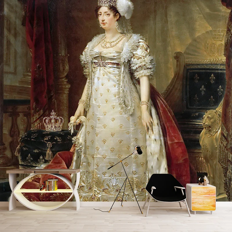 Wandgemälde „Tochter von Marie Antoinette“, Retro-Stil, feuchtigkeitsbeständig, Schlafzimmer-Wanddekoration Clearhalo