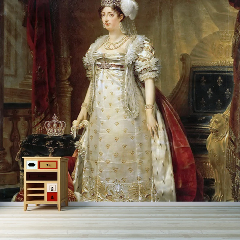 Wandgemälde „Tochter von Marie Antoinette“, Retro-Stil, feuchtigkeitsbeständig, Schlafzimmer-Wanddekoration Clearhalo