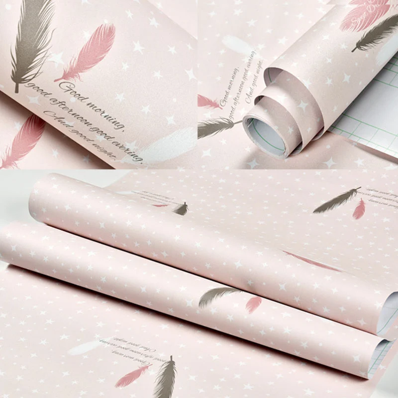 Wandverkleidung mit Cartoon-Muster Rosa und Blau, Tapetenrolle für Jungen- oder Mädchenzimmer, 64,6 m². Clearhalo