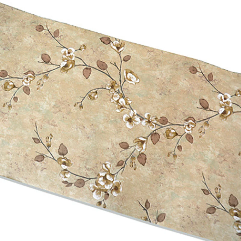 Wandverkleidung für Schlafzimmer mit dichtem Blumenmuster natürlichen Farben, nicht beklebt Clearhalo