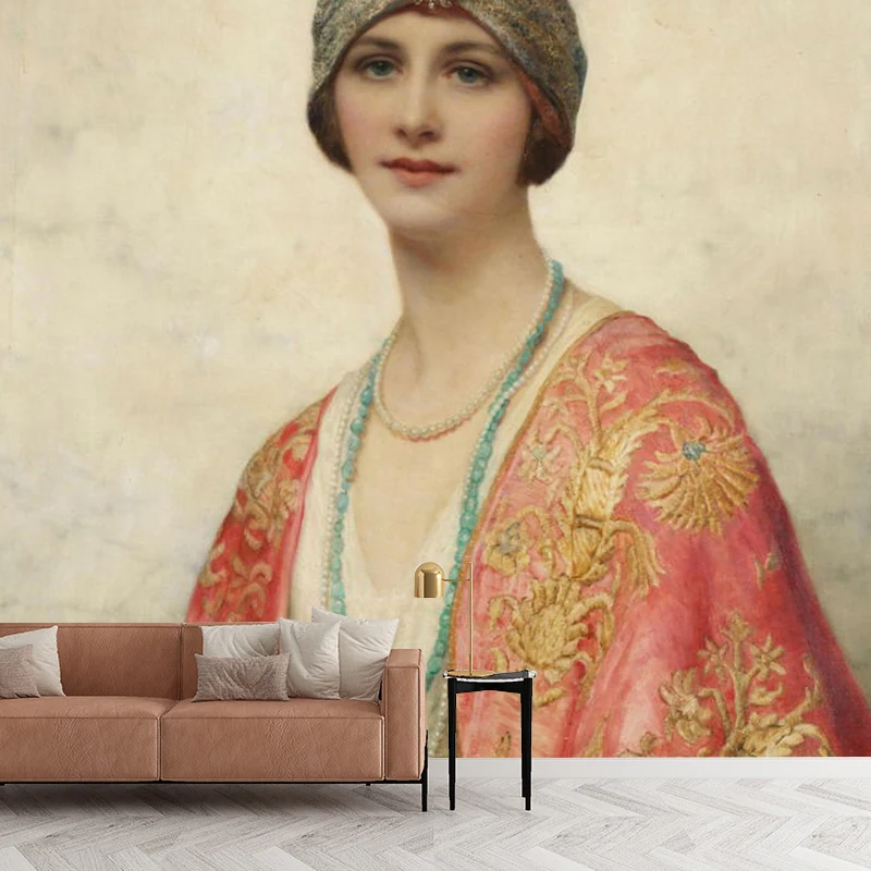 Wasserfestes, elegantes Damen-Wandbild aus Vliesstoff, klassische Wanddekoration für Gästezimmer Clearhalo