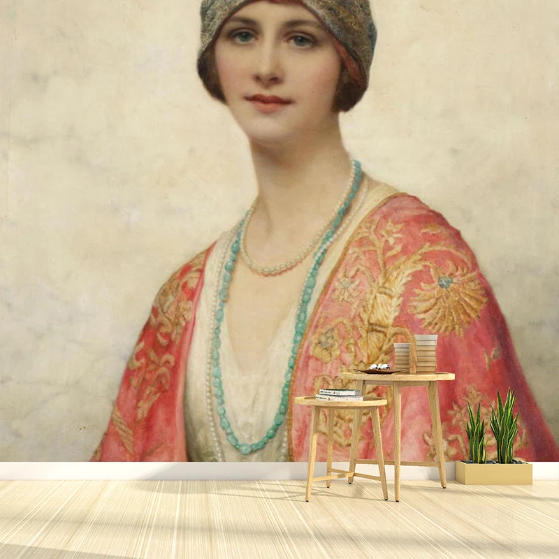 Wasserfestes, elegantes Damen-Wandbild aus Vliesstoff, klassische Wanddekoration für Gästezimmer Clearhalo
