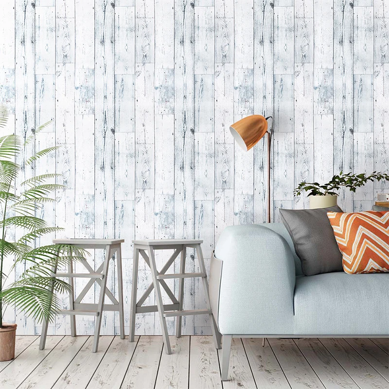 Weiße Überlappungs-Tapetenrolle, rustikale Wandverkleidung mit Pick-Up-Sticks für Zuhause Clearhalo