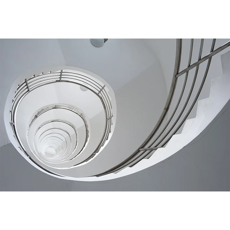Weißer Wendeltreppenloch-Wandaufkleber, feuchtigkeitsbeständige Wanddekoration für das Wohnzimmer Clearhalo