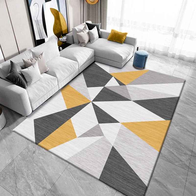 Western-Schlafzimmerteppich, mehrfarbiger Teppich mit geometrischem Druck, Baumwollmischung, haustierfreundlich, pflegelei...