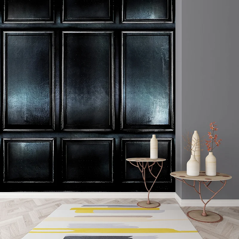 Whole Photography Moderne Wandgemälde mit künstlichem Schrankmuster glänzendem Schwarz für das Wohnzimmer Clearhalo