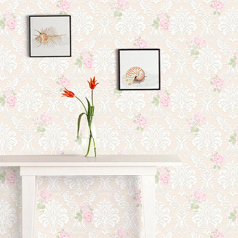 Wohnzimmer-Wanddekoration mit sanfter 3D-Rose Farbe, 90,5 x 52,1 cm, nicht beklebt Clearhalo