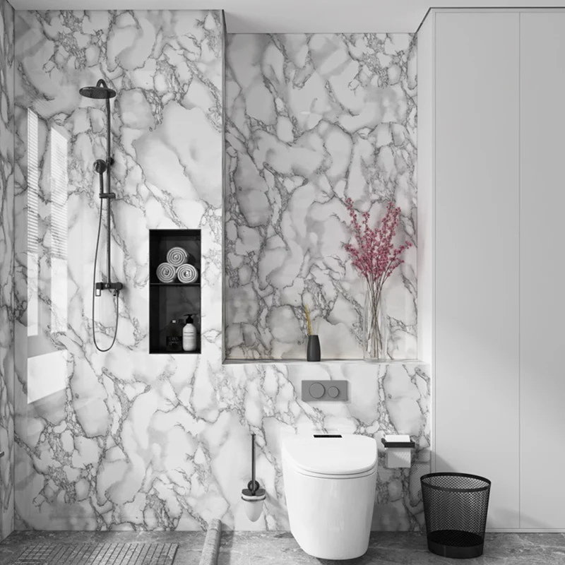 Zeitgenössische, minimalistische Wanddekoration aus Marmor und Fliesen im Harlekin-Design, abnehmbare Tapete, 32,3 m². Cle...