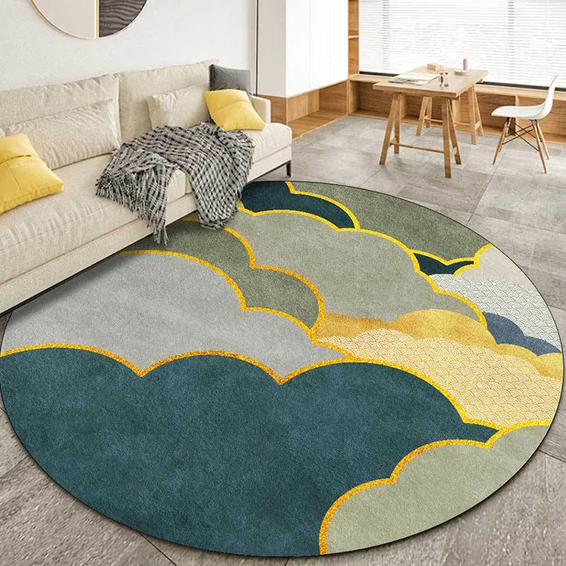 Zeitgenössischer moderner Teppich, bunter abstrakter Wolkenmuster-Teppich, rutschfester, waschbarer Teppich aus Polyester...