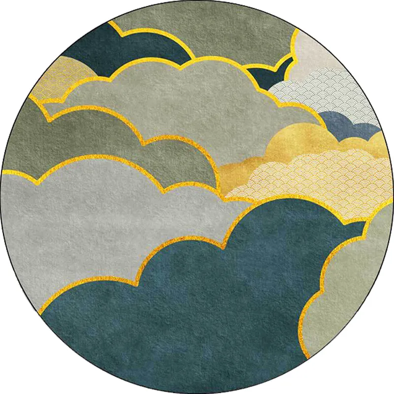 Zeitgenössischer moderner Teppich, bunter abstrakter Wolkenmuster-Teppich, rutschfester, waschbarer Teppich aus Polyester...