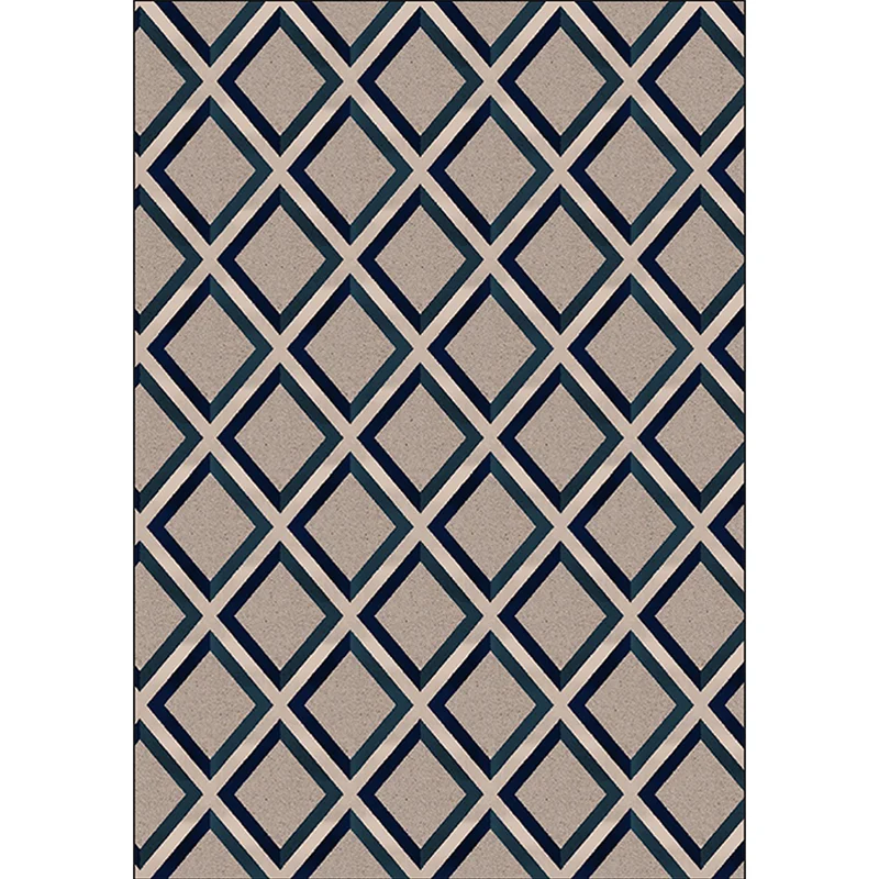 Zeitgenössischer moderner Teppich mit braunem Rautenmuster, schmutzabweisender Polyester-Teppich für die Heimdekoration Cl...