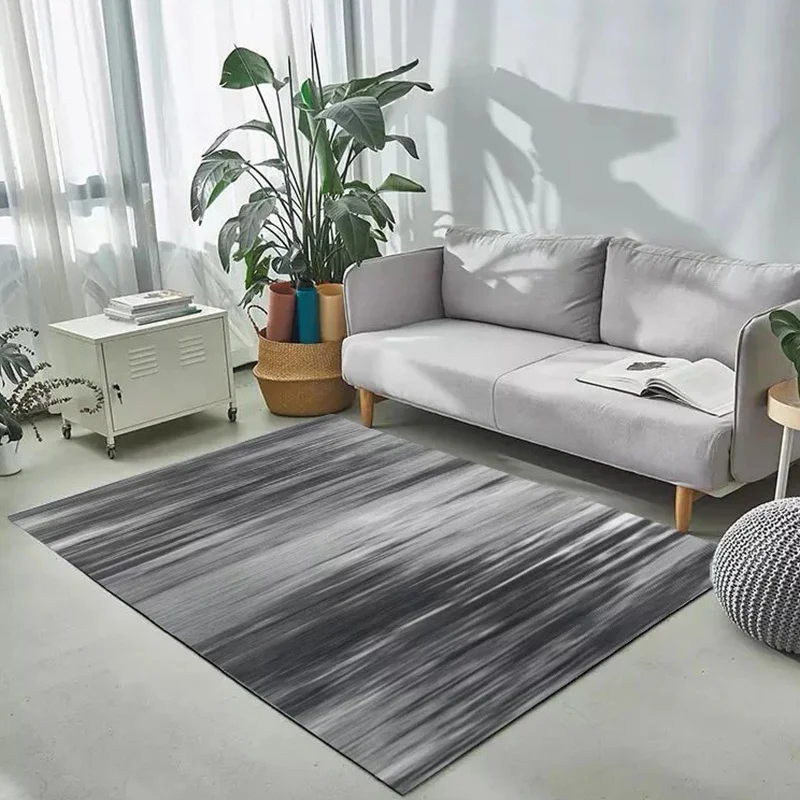 Zeitgenössischer Teppich mit Ombre-Muster, grauer Polyester-Teppich, waschbarer Teppich für das Wohnzimmer Clearhalo