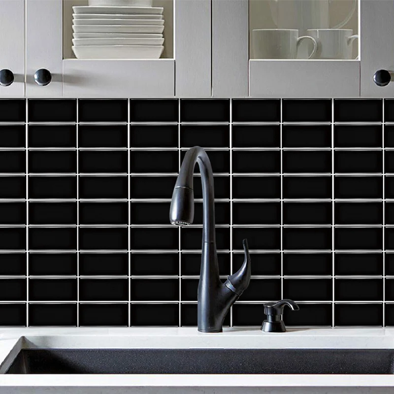 Ziegelfliesen-Tapeten zum Aufkleben, schlichte PVC-Wanddekoration für Zuhause, leicht zu entfernen Clearhalo