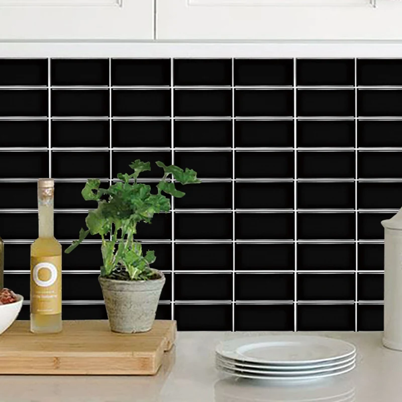 Ziegelfliesen-Tapeten zum Aufkleben, schlichte PVC-Wanddekoration für Zuhause, leicht zu entfernen Clearhalo