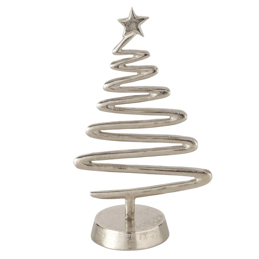 Dekoaufsteller Silverpine Weihnachtsbaum Metall Silber Modern Höhe 40cm