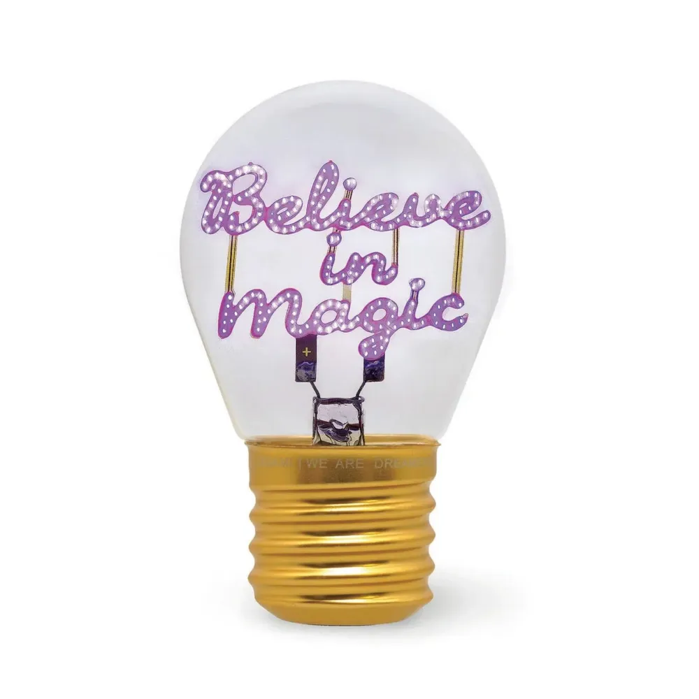 Deko-Tischlampe Glühbirnenform - "Believe Magic" • LEGAMI