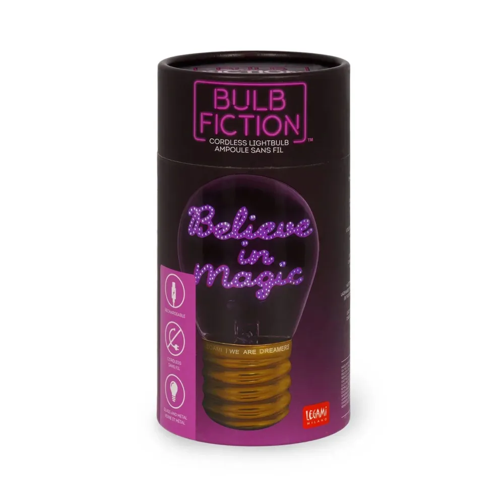 Deko-Tischlampe Glühbirnenform - "Believe Magic" • LEGAMI
