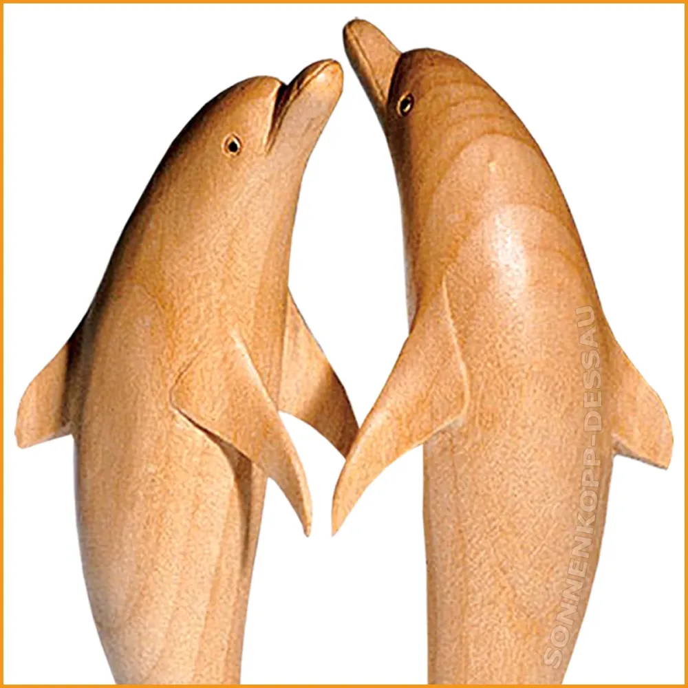 DELFIN PAAR aus HOLZ - Symbolik: Partnerschaft - 25cm