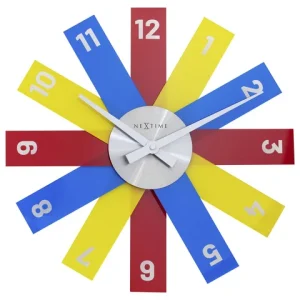 Design Wanduhr - 40cm - Stille Uhr - Mehrfarbig - Acryl - NeXtime "Plexi"