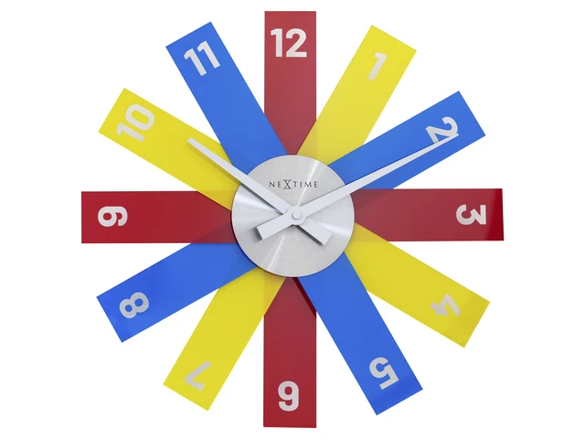 Design Wanduhr - 40cm - Stille Uhr - Mehrfarbig - Acryl - NeXtime "Plexi"