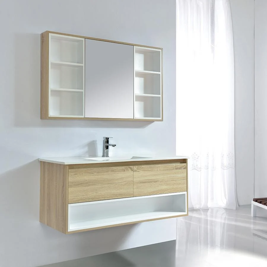 Designer Spiegelschrank mit Melamin Eiche Finish FRAME 120 cm
