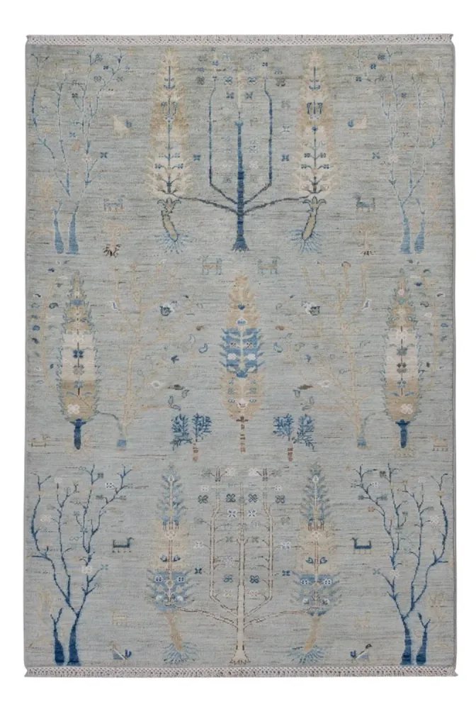 Designer Teppich - 181 x 120 cm - silber
