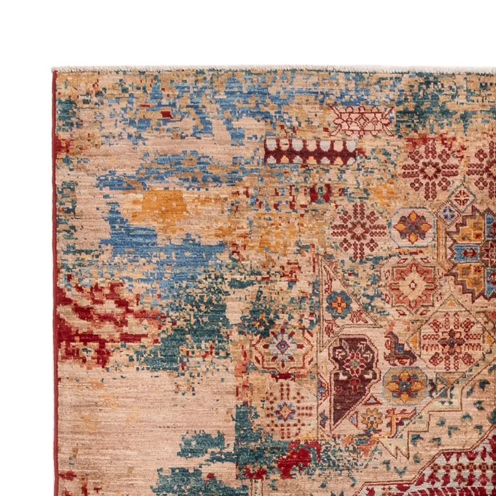 Designer Teppich - 201 x 152 cm - mehrfarbig
