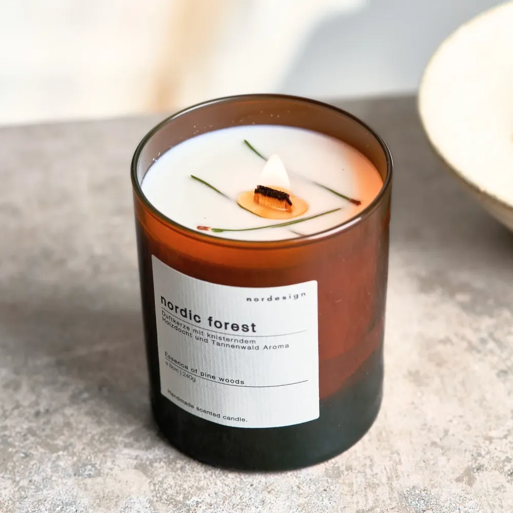 Duftkerze Glas mit Holzdocht Nordic Forest