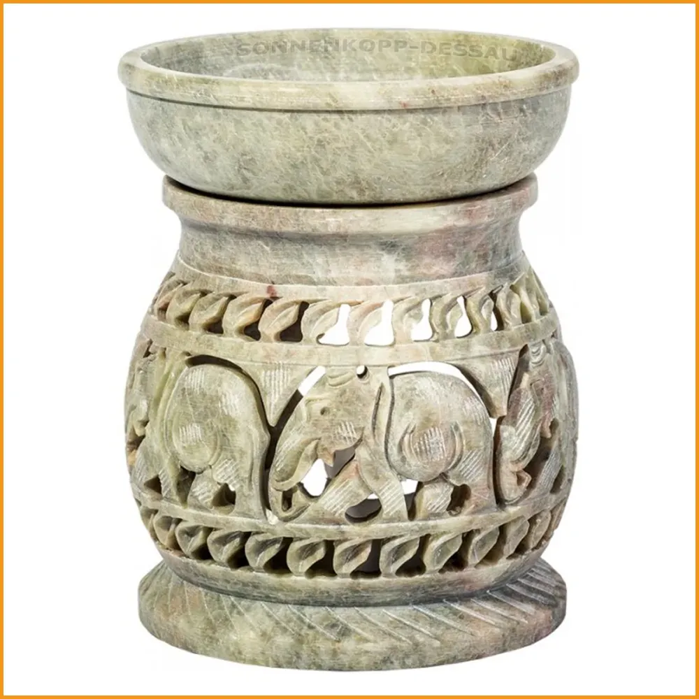 DUFTLAMPE - Speckstein - AROMALAMPE - Elefantenmotiv