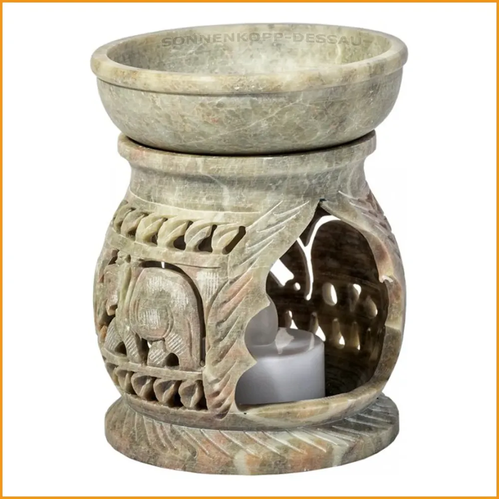 DUFTLAMPE - Speckstein - AROMALAMPE - Elefantenmotiv