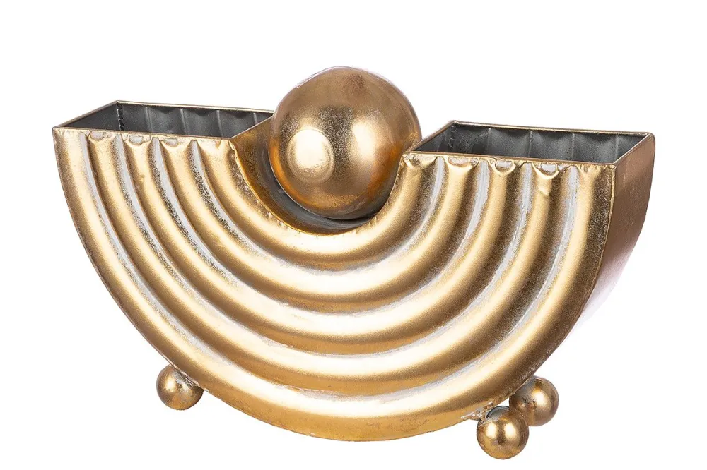 Elegantes Vase-Set "Picchu" Gold aus Metall