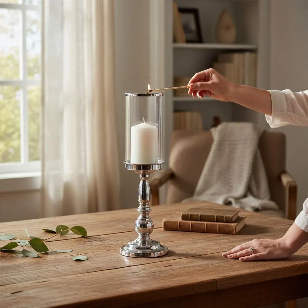 Candle holder EvolutionHome Connor nickel