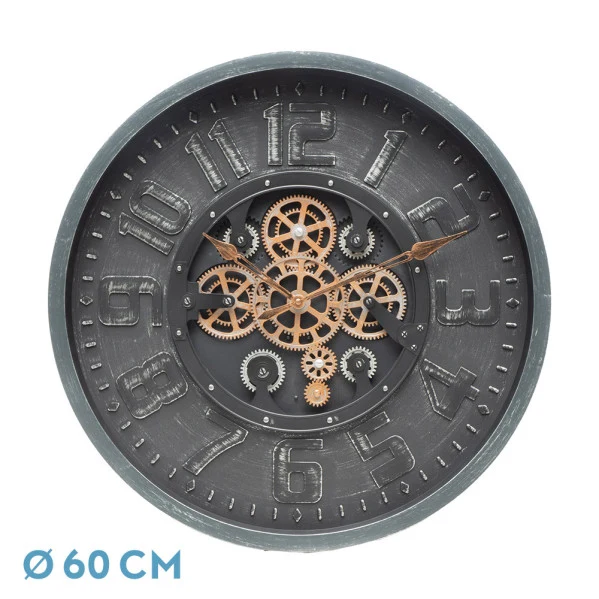Fabrilamp Wanduhr Albox schwarzer Kristall