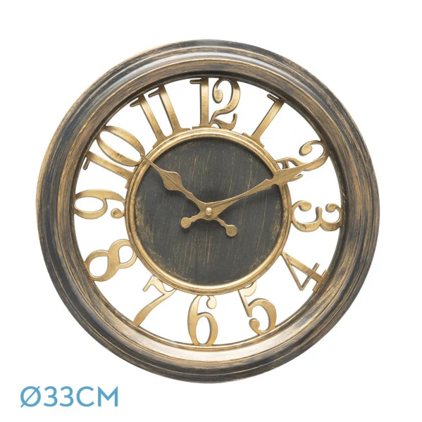 Fabrilamp Wanduhr Limbo Leder Kristall