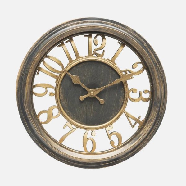 Fabrilamp Wanduhr Limbo Leder Kristall