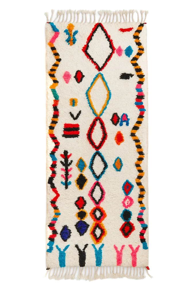 Farbenfroher Berber-Läuferteppich 86 x 256 cm - Nr. 2223