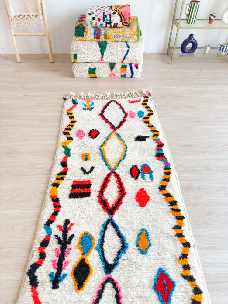Farbenfroher Berber-Läuferteppich 86 x 256 cm - Nr. 2223