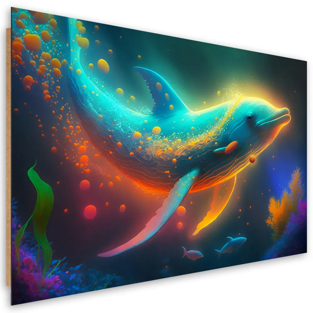 Art-déco-Paneldruck, Abstraktion eines Neonwals 60x40 Feeby