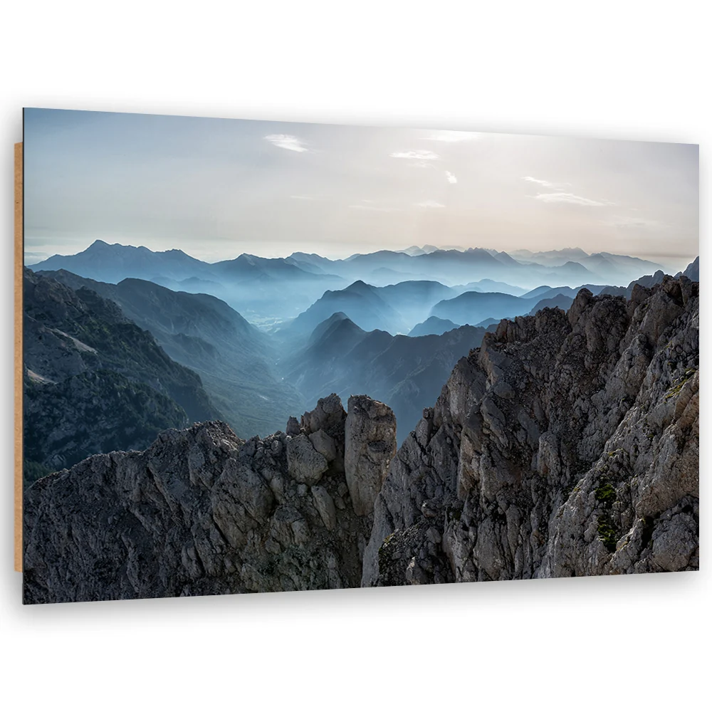 Art-déco-Paneldruck, Berggipfel den Wolken 60x40 Feeby