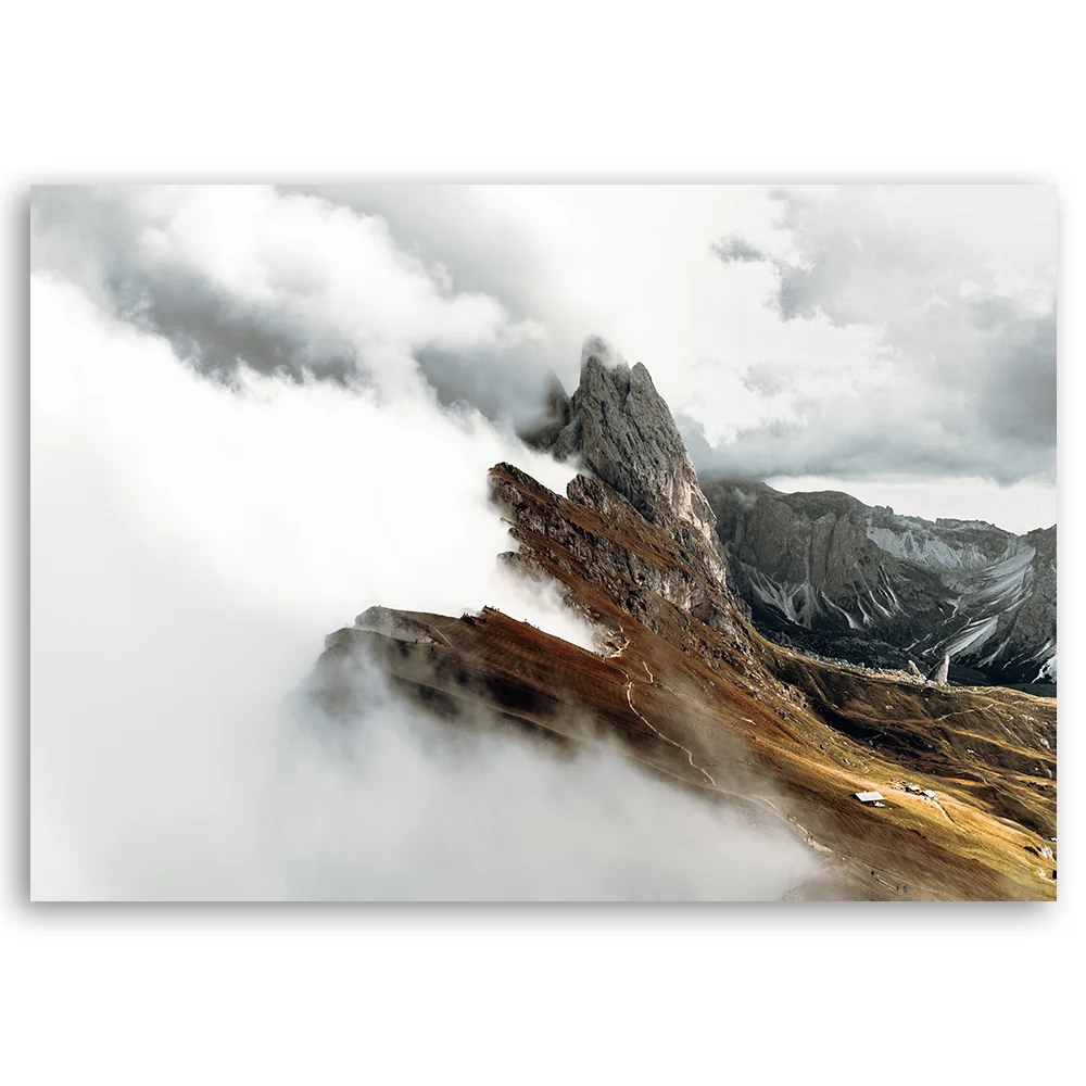 Art-déco-Paneldruck, Berggipfel den Wolken 60x40 Feeby