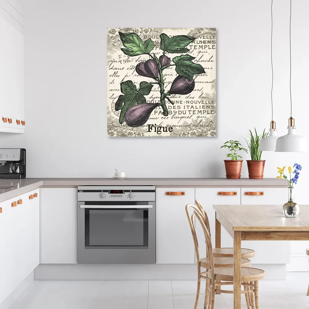 Art-déco-Paneldruck, Feigen Vintage 30x30 Feeby