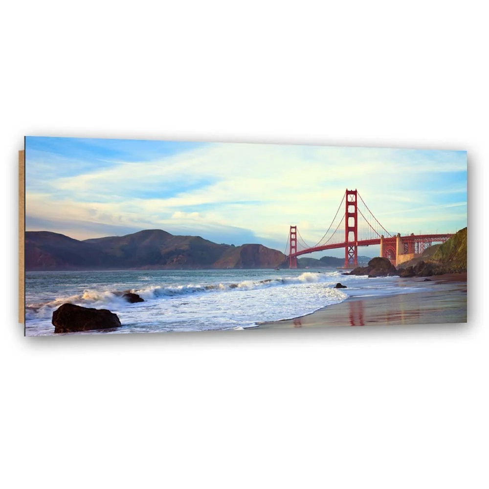 Art-déco-Paneldruck, Golden Gate Bridge 120x40 Feeby