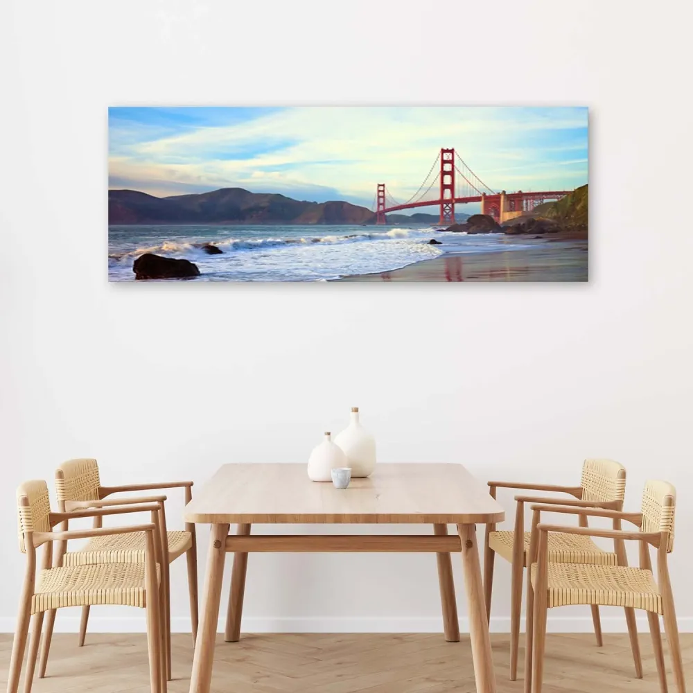 Art-déco-Paneldruck, Golden Gate Bridge 120x40 Feeby