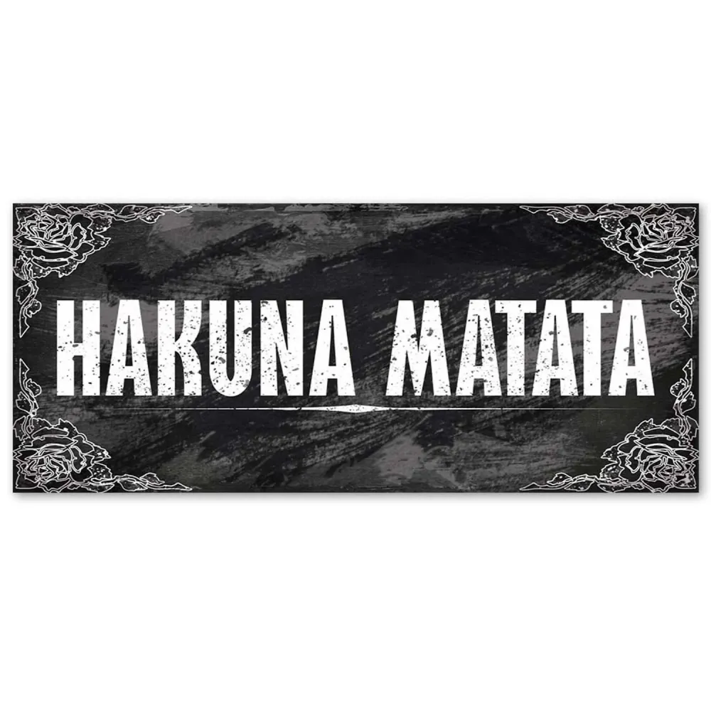 Art-déco-Paneldruck, Inschrift „Hakuna Matata“ aus dem König der Löwen 120x40 Feeby