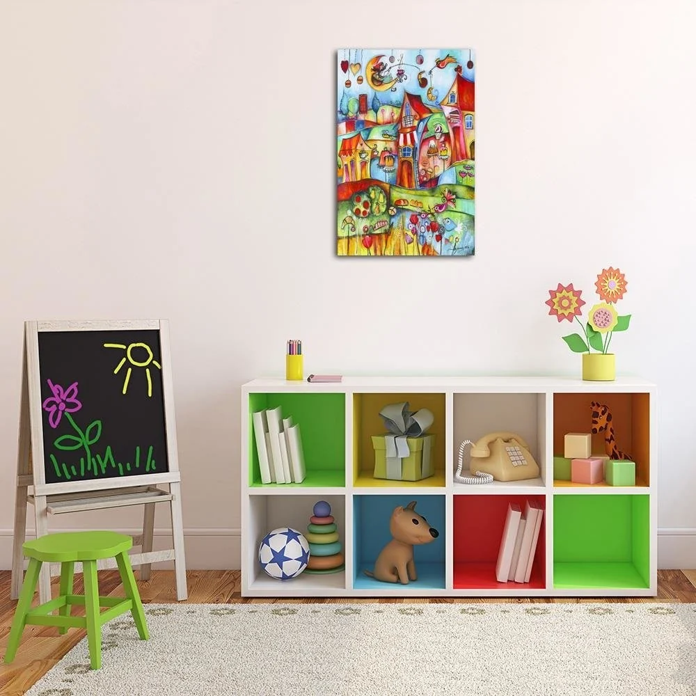 Art-déco-Paneldruck, Märchenstadt 80x120 Feeby